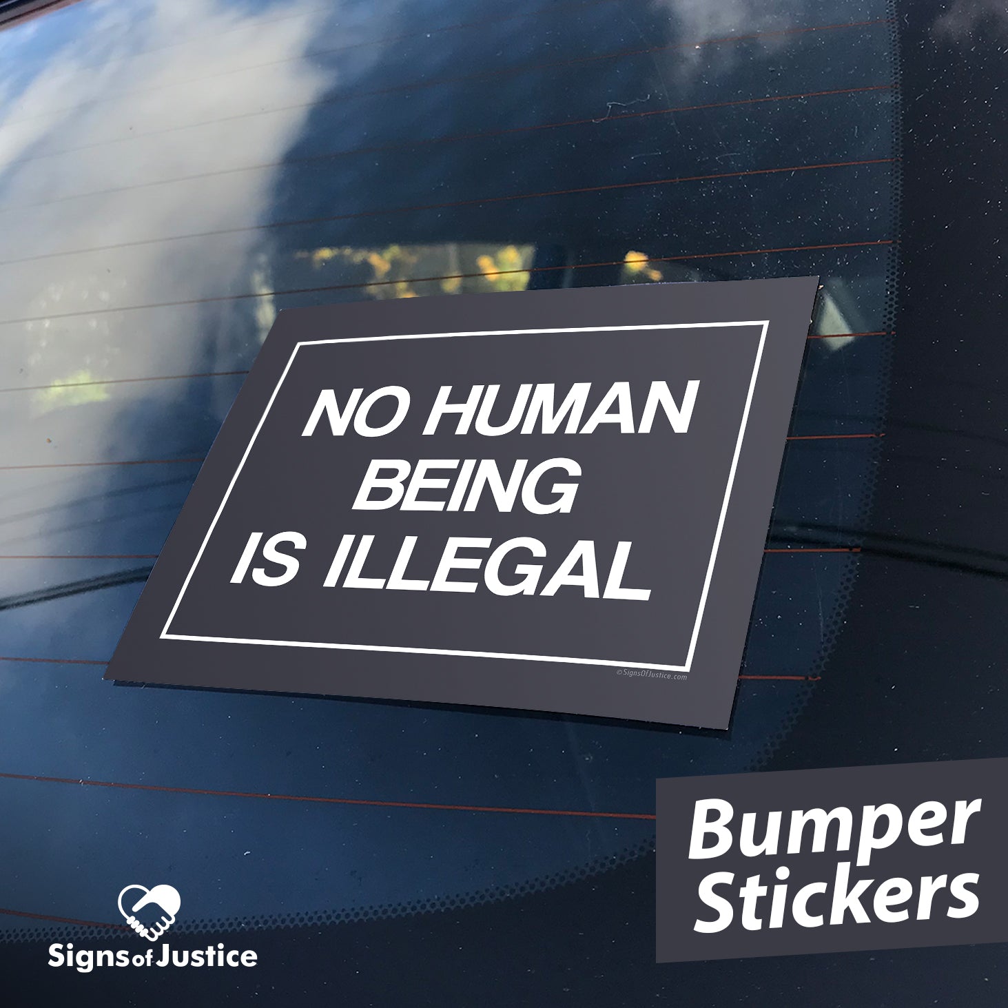 No Human Being is Illegal Right Bumper Stickers – Signs Of Justice