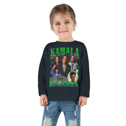 Kamala Harris / 1990s Bootleg Hip-Hop Style Toddler Long Sleeve Tee