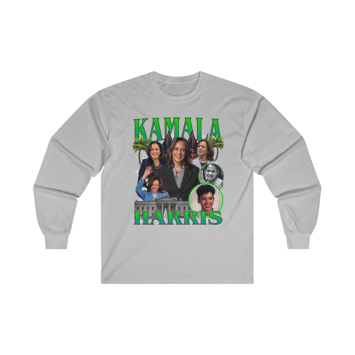 Kamala Harris / 1990s Bootleg Hip-Hop Style Unisex Long Sleeve T-Shirt