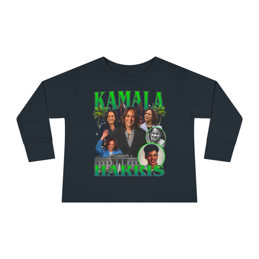 Kamala Harris / 1990s Bootleg Hip-Hop Style Toddler Long Sleeve Tee