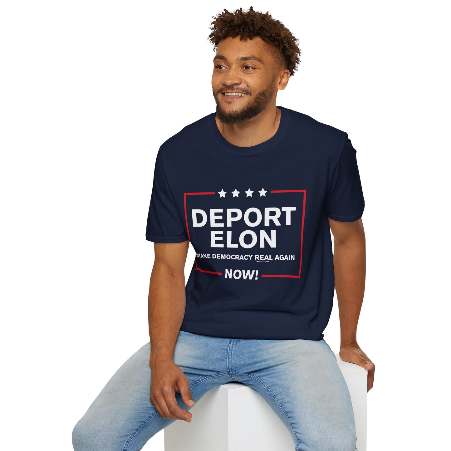 "Deport Elon Make Democracy Real Again" Unisex T-Shirt