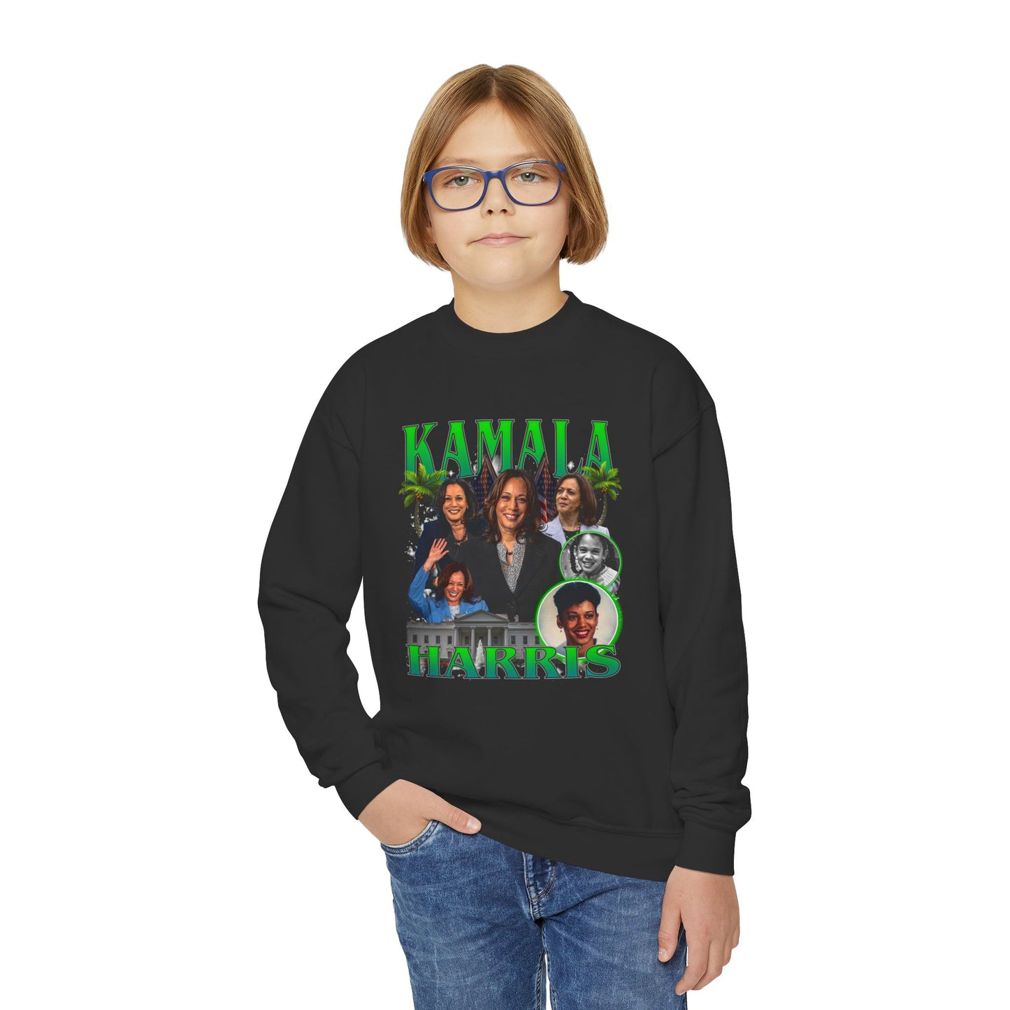 Kamala Harris / 1990s Bootleg Hip-Hop Style Youth Sweatshirt