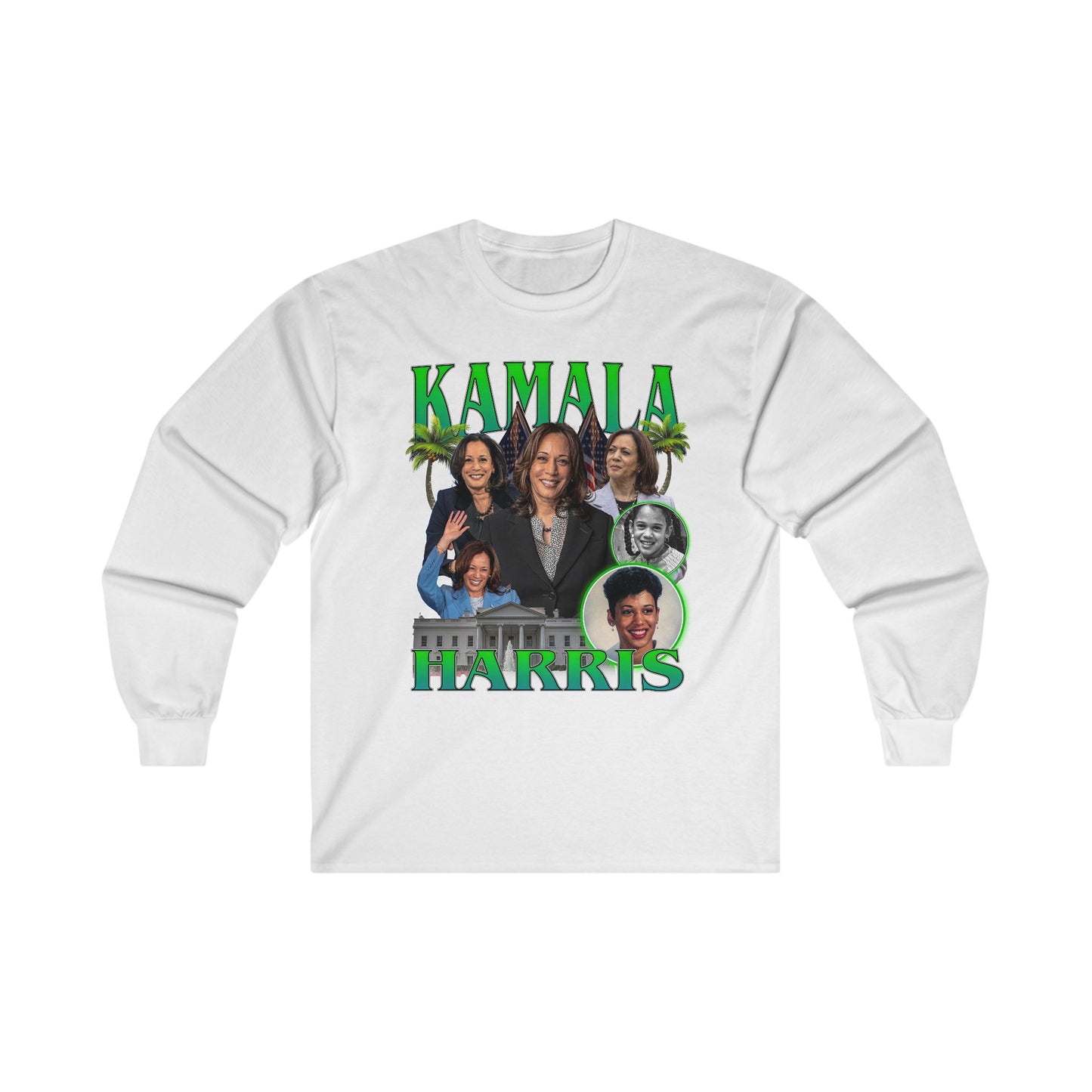 Kamala Harris / 1990s Bootleg Hip-Hop Style Unisex Long Sleeve T-Shirt