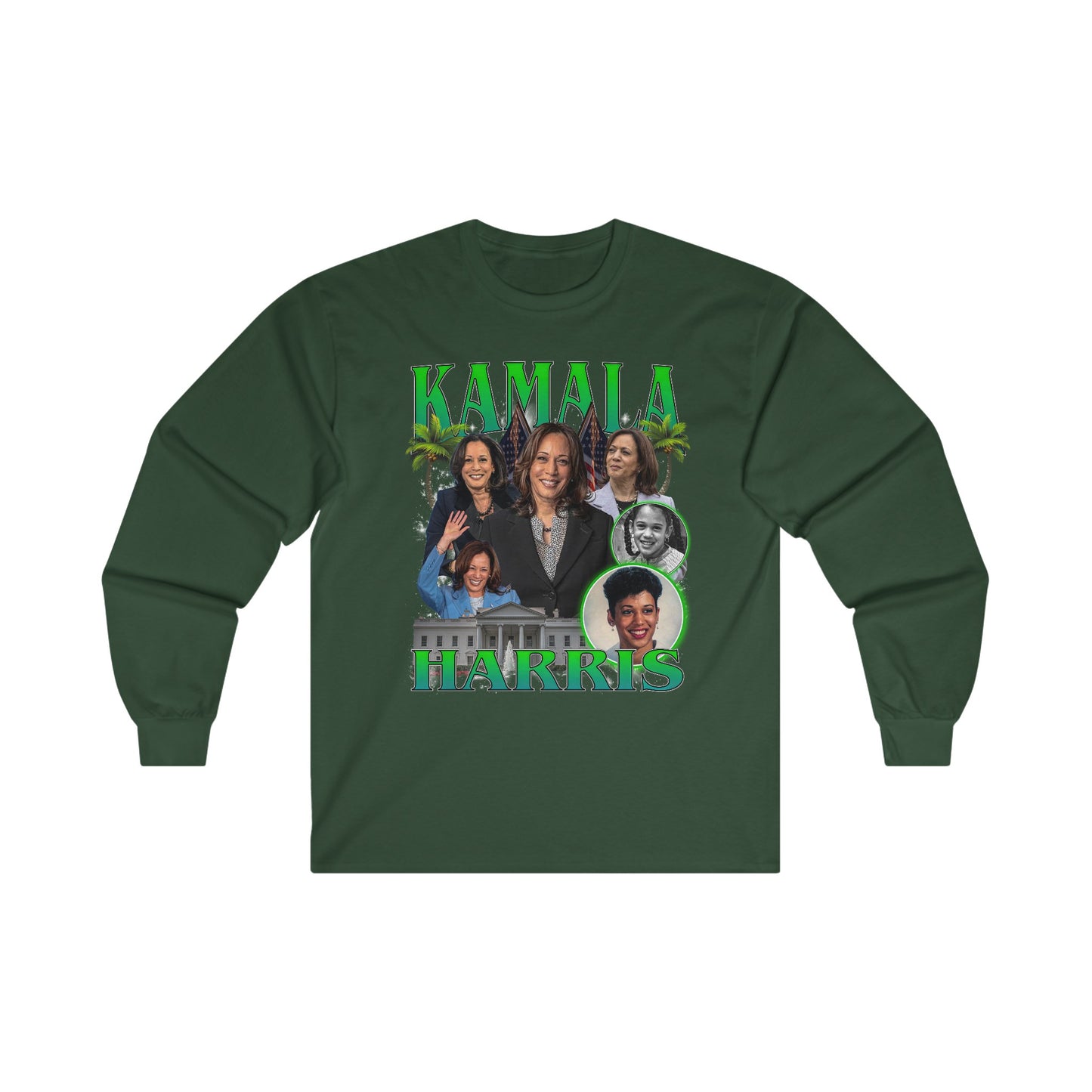 Kamala Harris / 1990s Bootleg Hip-Hop Style Unisex Long Sleeve T-Shirt