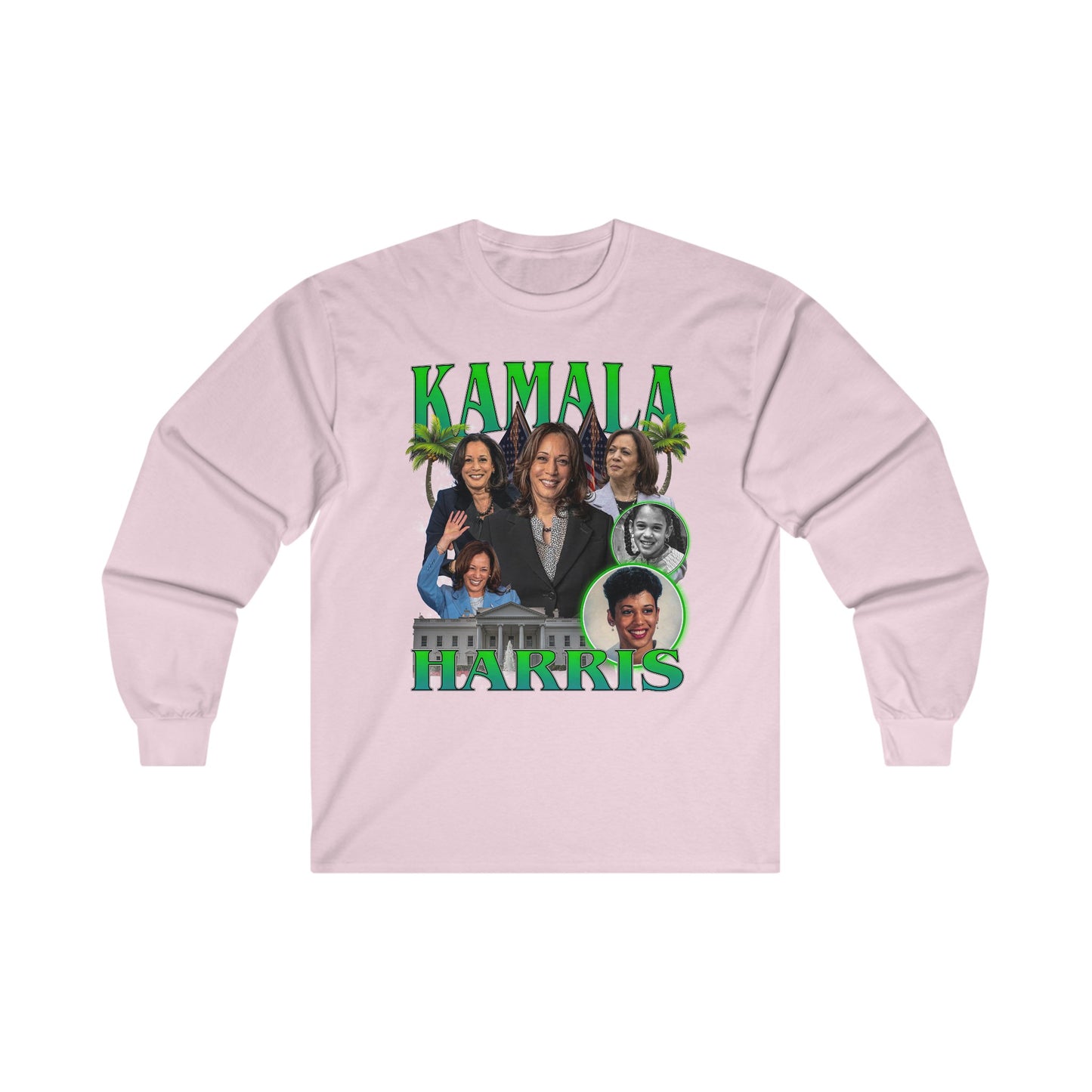 Kamala Harris / 1990s Bootleg Hip-Hop Style Unisex Long Sleeve T-Shirt