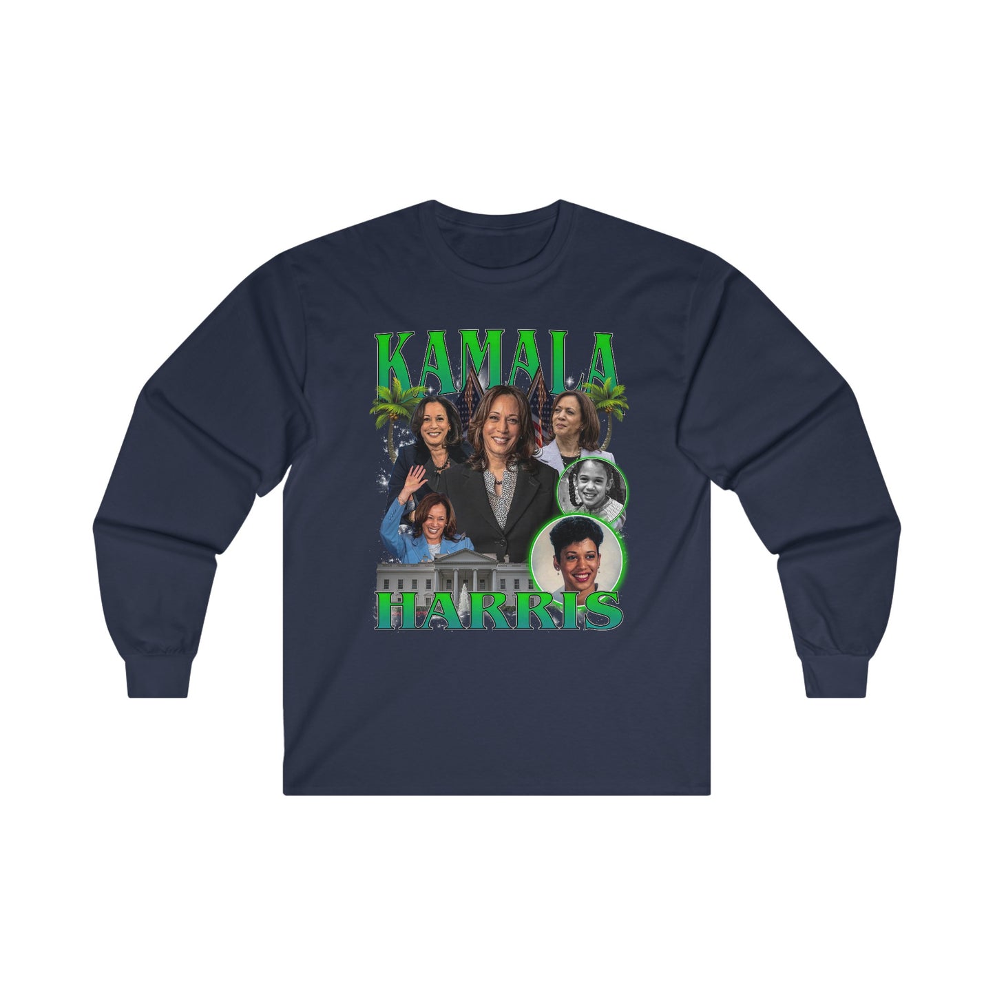 Kamala Harris / 1990s Bootleg Hip-Hop Style Unisex Long Sleeve T-Shirt