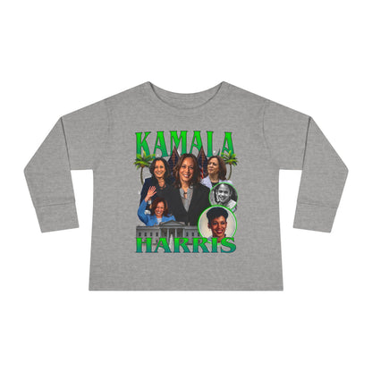 Kamala Harris / 1990s Bootleg Hip-Hop Style Toddler Long Sleeve Tee