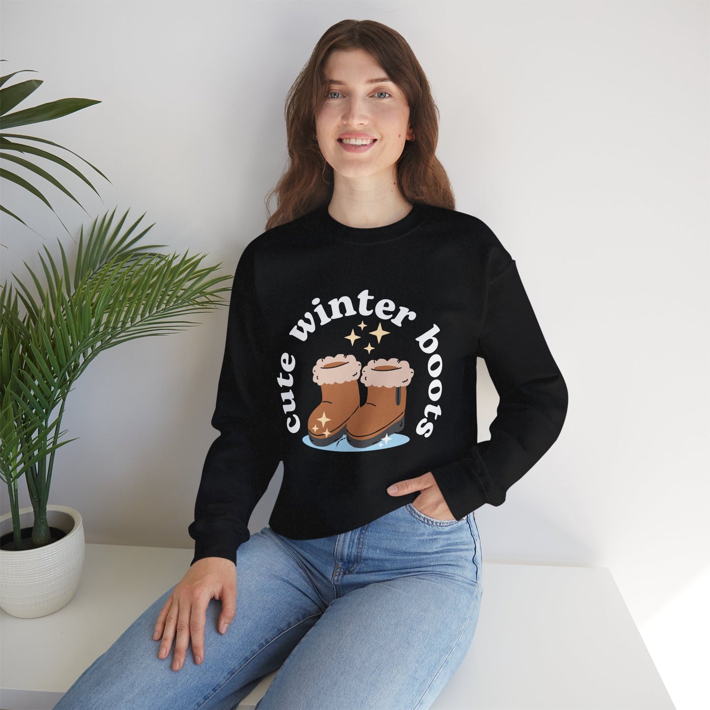 “Cute Winter Boots” Unisex Sweatshirt