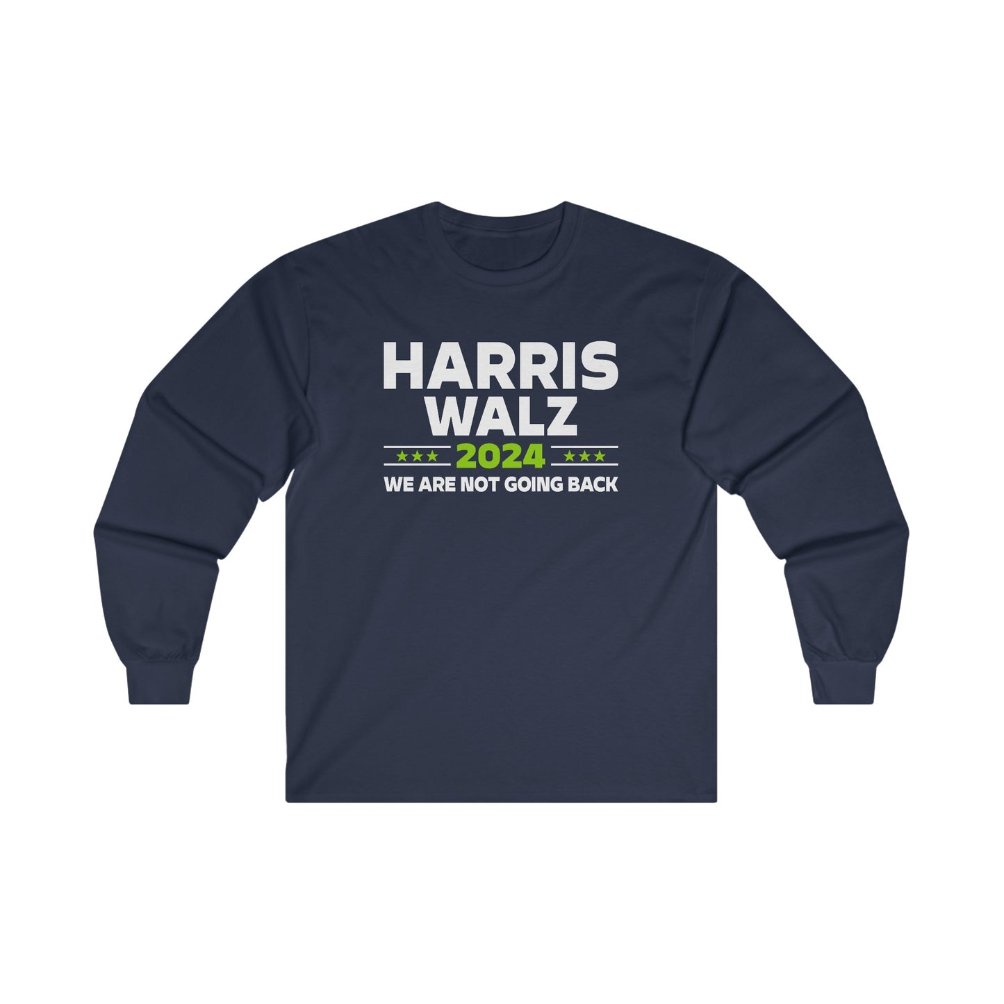 “Harris Walz 2024 (Brat Green)” Unisex Long Sleeve T-Shirt