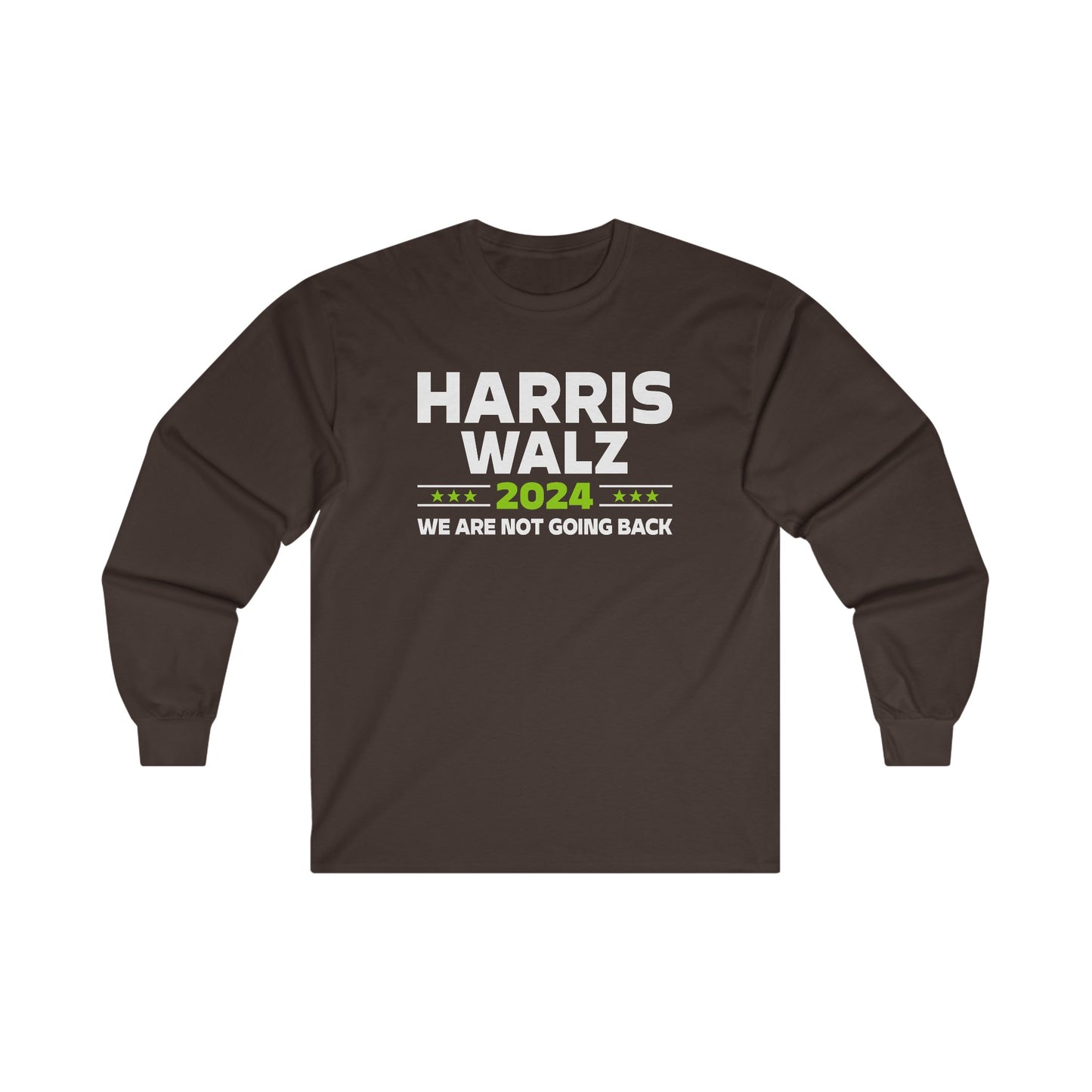 “Harris Walz 2024 (Brat Green)” Unisex Long Sleeve T-Shirt