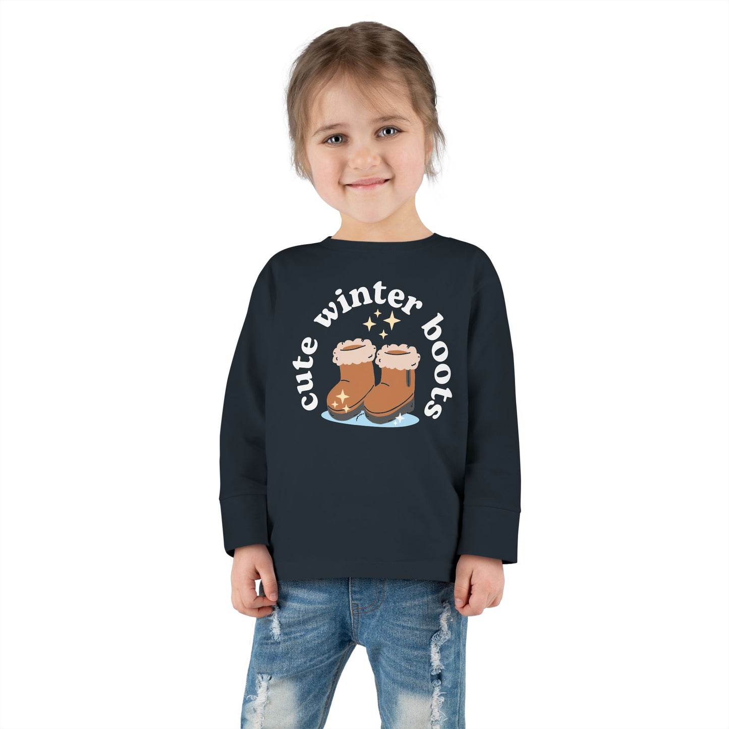 “Cute Winter Boots” Toddler Long Sleeve Tee