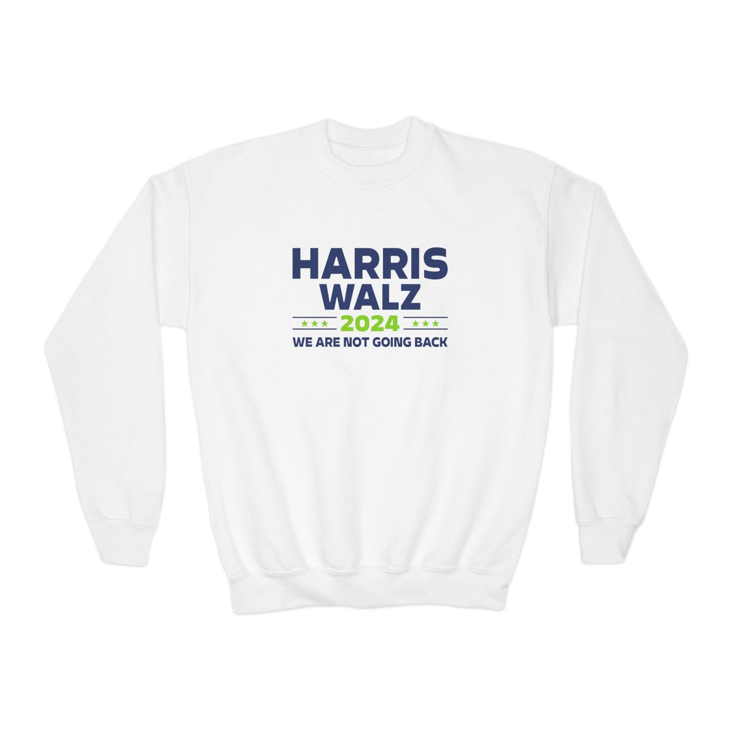 “Harris Walz 2024 (Brat Green)” Youth Sweatshirt