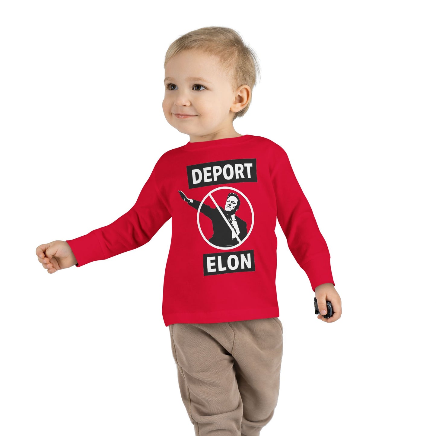 "Deport Elon Musk" Toddler Long Sleeve Tee