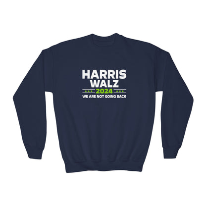 “Harris Walz 2024 (Brat Green)” Youth Sweatshirt