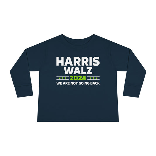 “Harris Walz 2024 (Brat Green)” Toddler Long Sleeve Tee