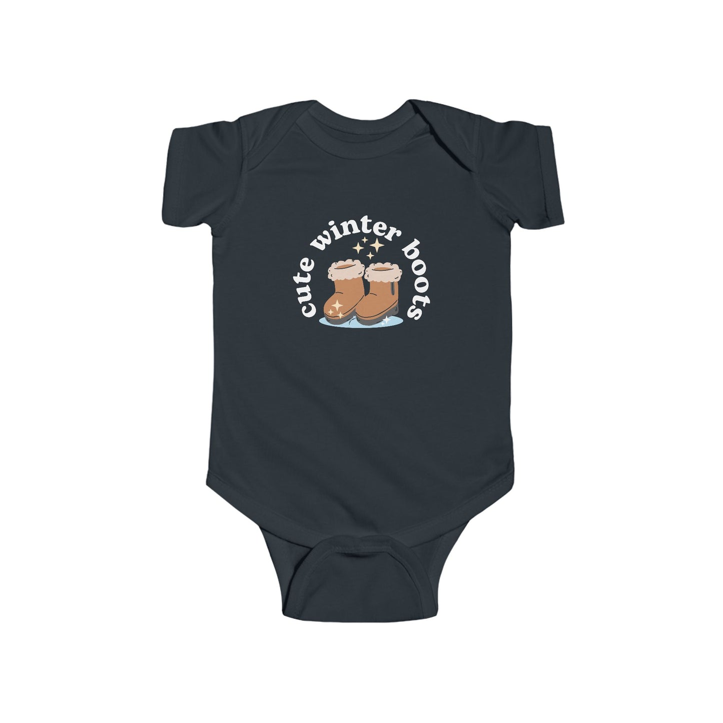 “Cute Winter Boots” Infant Onesie