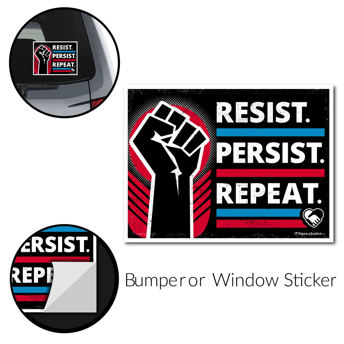 "Resist Persist Repeat" Bumper Stickers