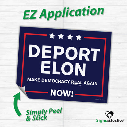 "Deport Elon Make Democracy Real Again" Bumper Stickers