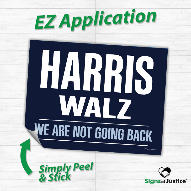 "Harris Walz - We Are Not Going Back" Campaign Bumper Sticker