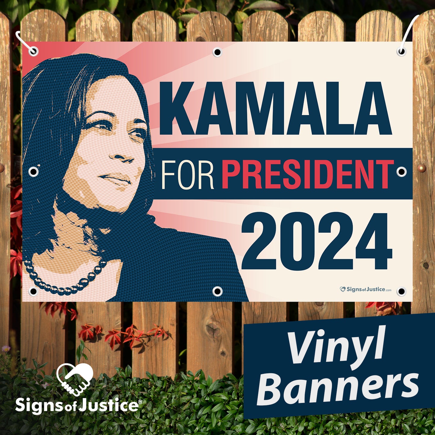 "Kamala Harris 2024" Campaign Vinyl Banner