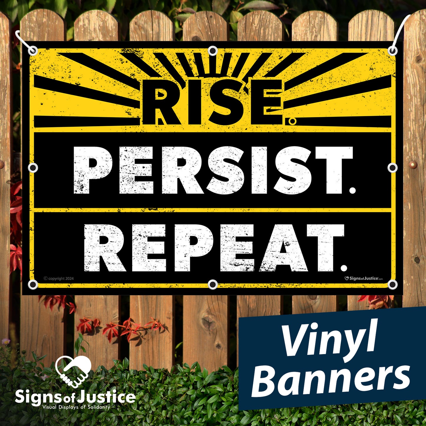 "Rise Persist Repeat" Vinyl Banner