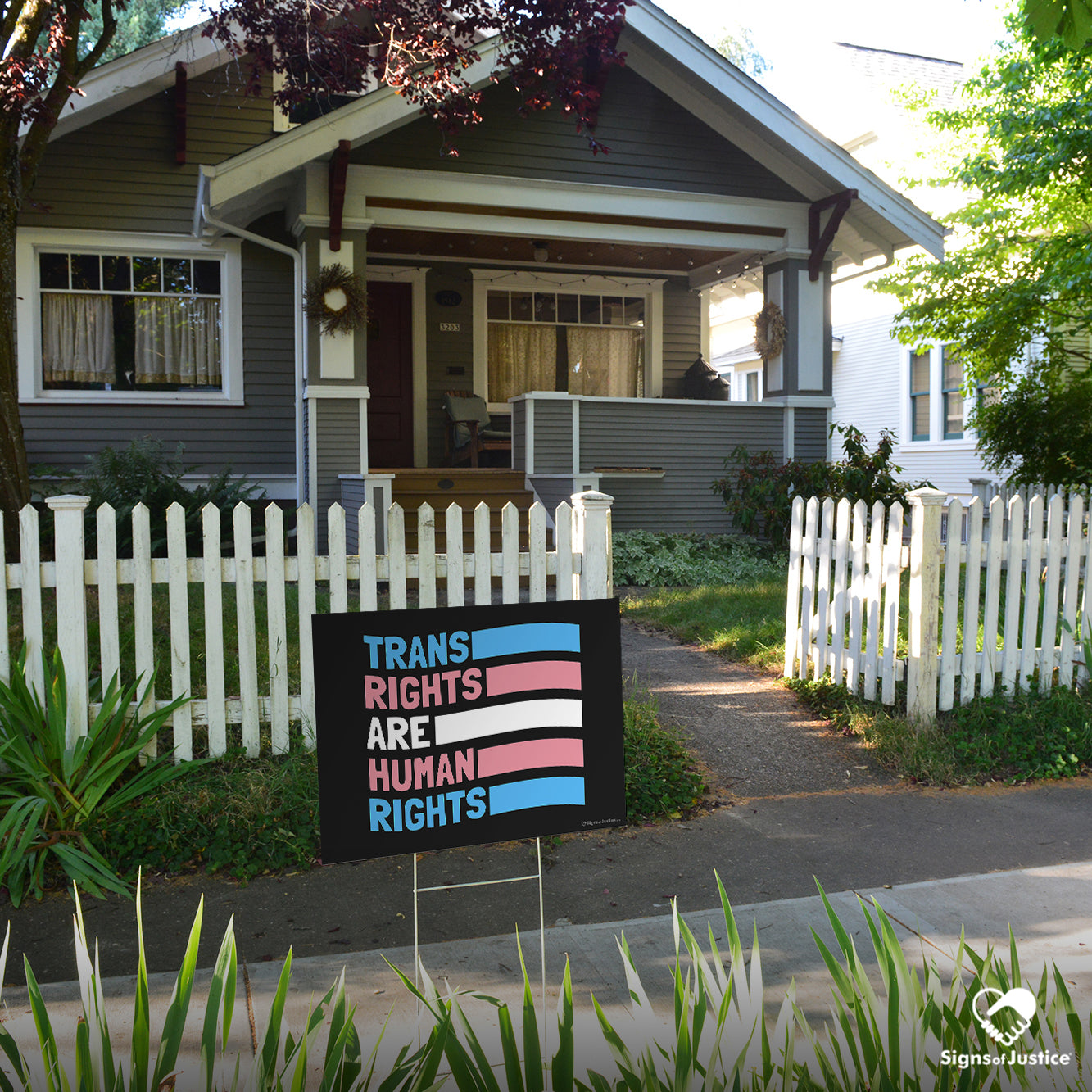 Trans Rights Are Human Rights Yard Sign