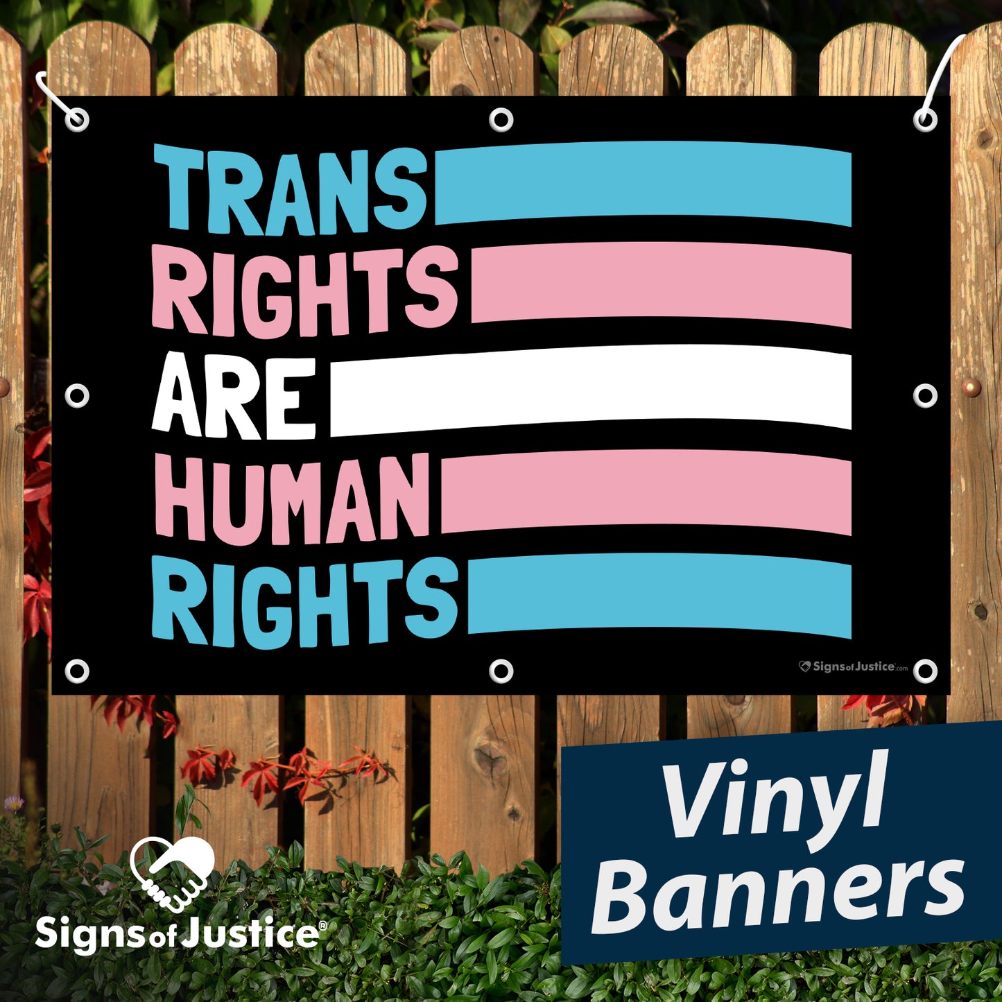 Trans Rights Are Human Rights Vinyl Banner