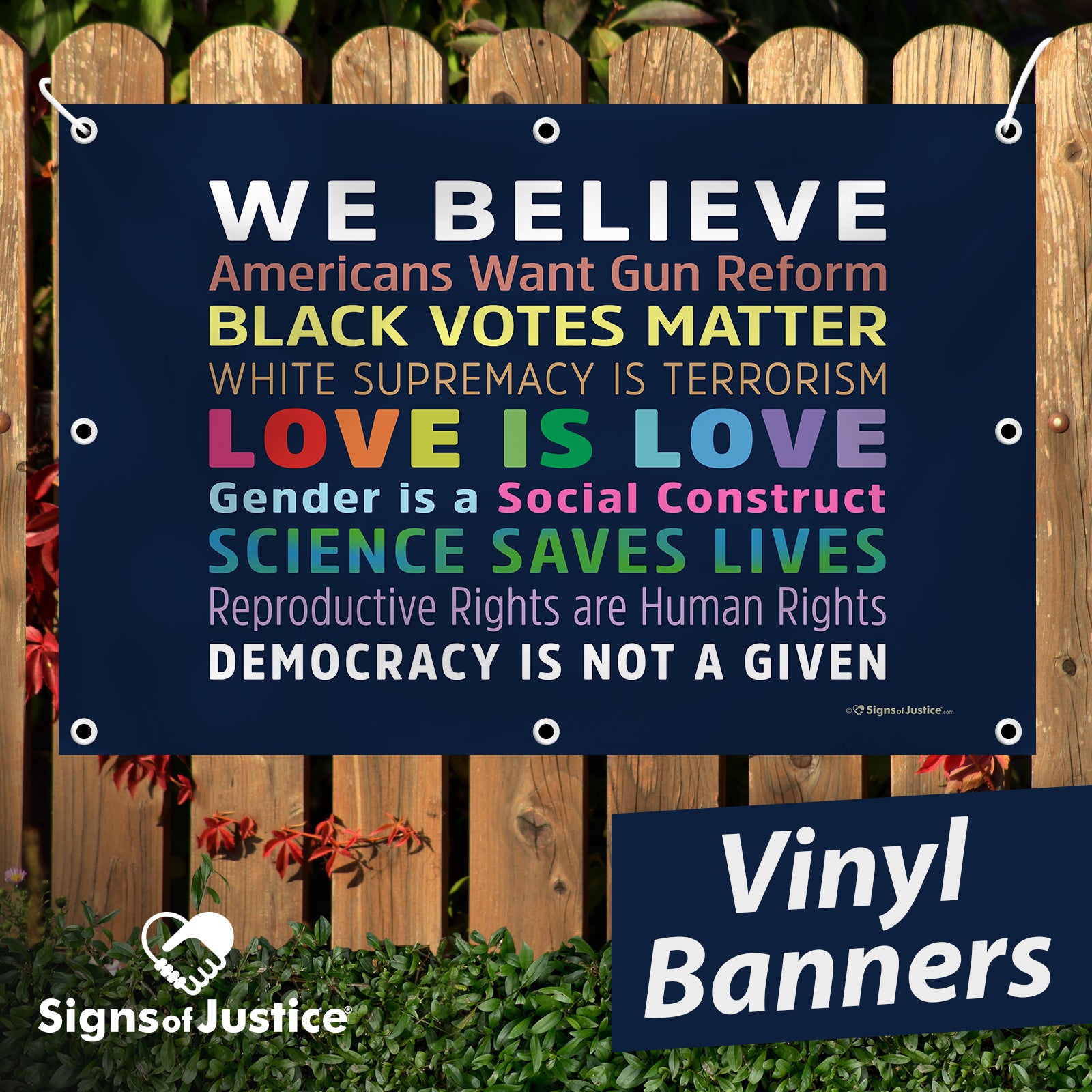 We Believe 2024 Vinyl Banner Signs Of Justice   WB2MAINVB 