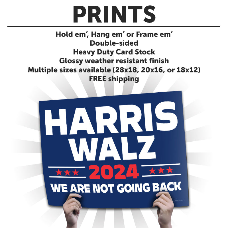 "Harris Walz 2024" Campaign Cardstock Print