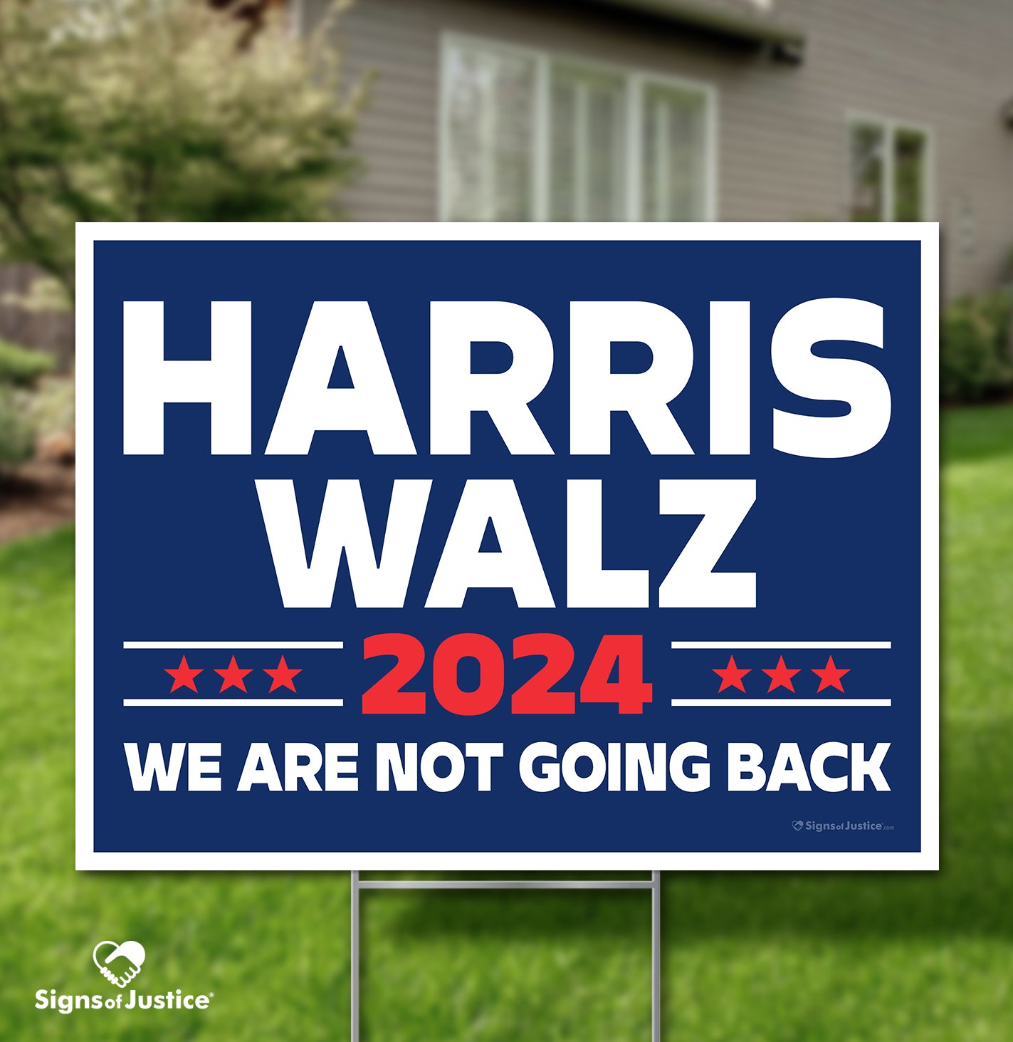 "Harris Walz 2024" Campaign Yard Sign Signs Of Justice