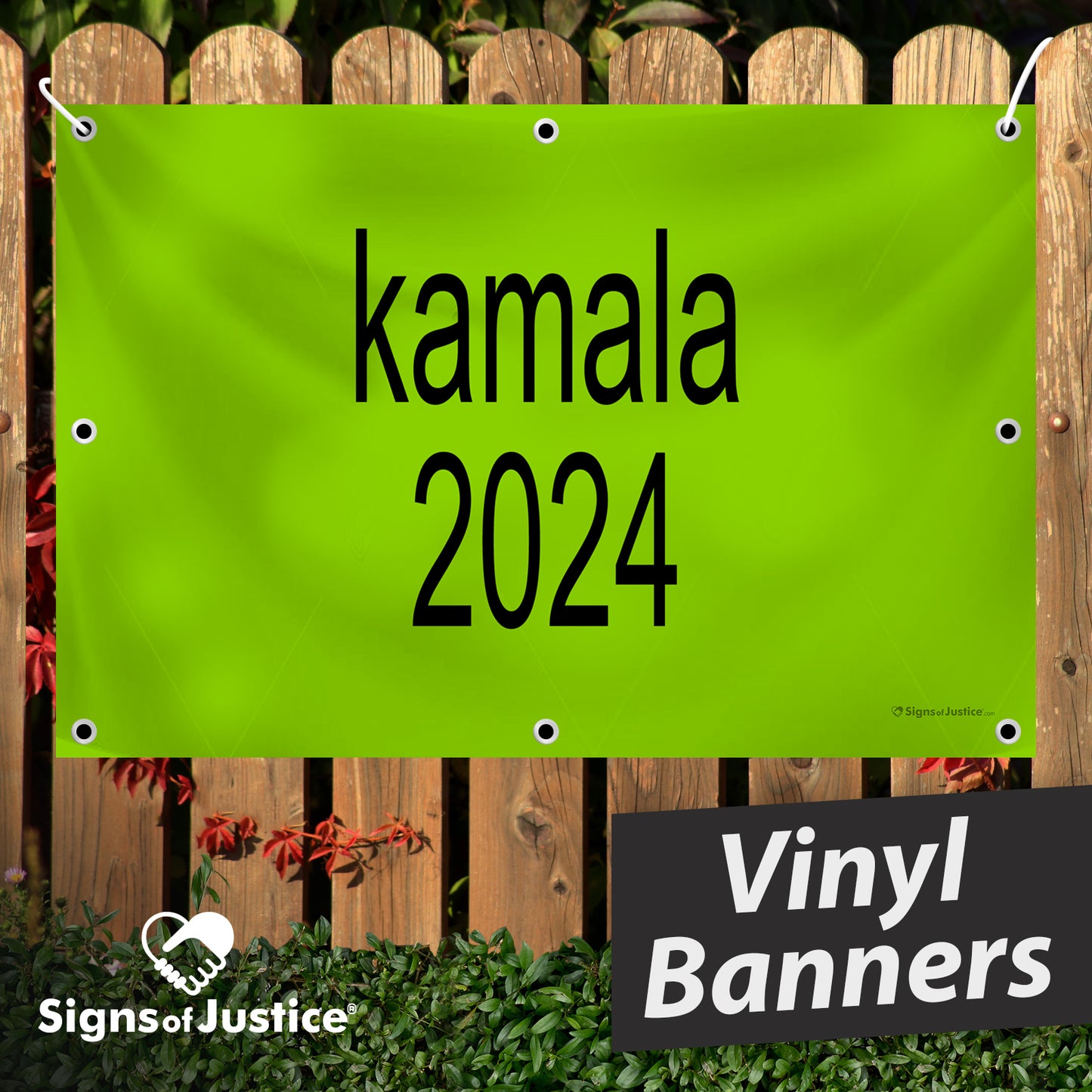 "Kamala Harris 2024 (brat)" Campaign Vinyl Banner