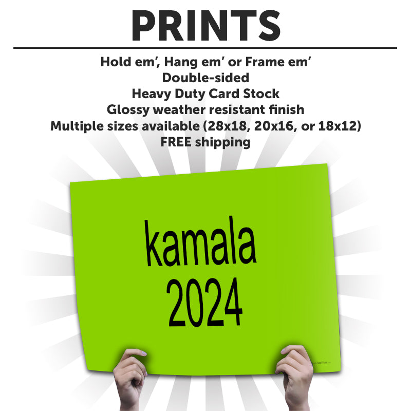 "Kamala Harris 2024 (brat)" Campaign Cardstock Print