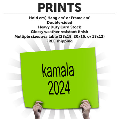 "Kamala Harris 2024 (brat)" Campaign Cardstock Print