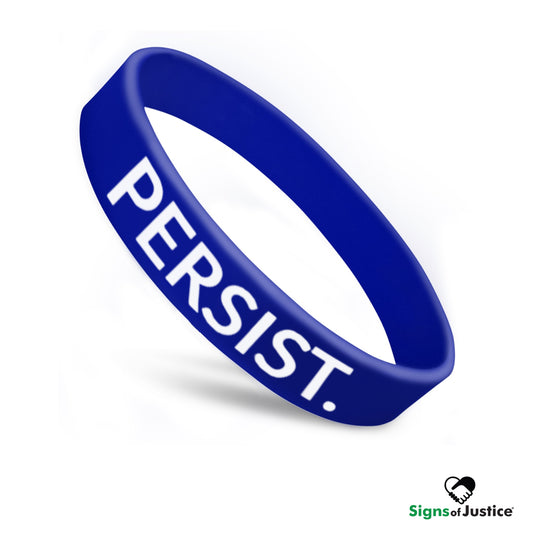 Signs of Justice Persist Silicone Bracelet