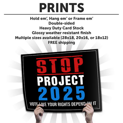 "STOP Project 2025" Cardstock Print