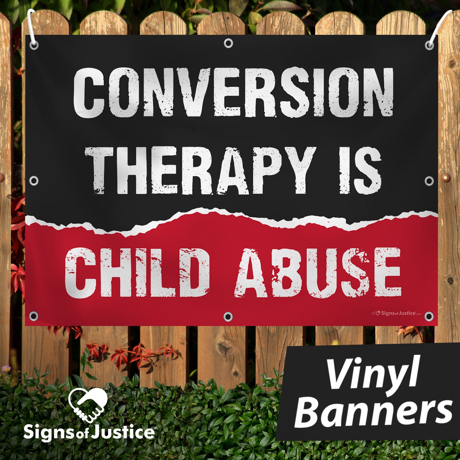 Conversion Therapy Vinyl Banner – Signs Of Justice