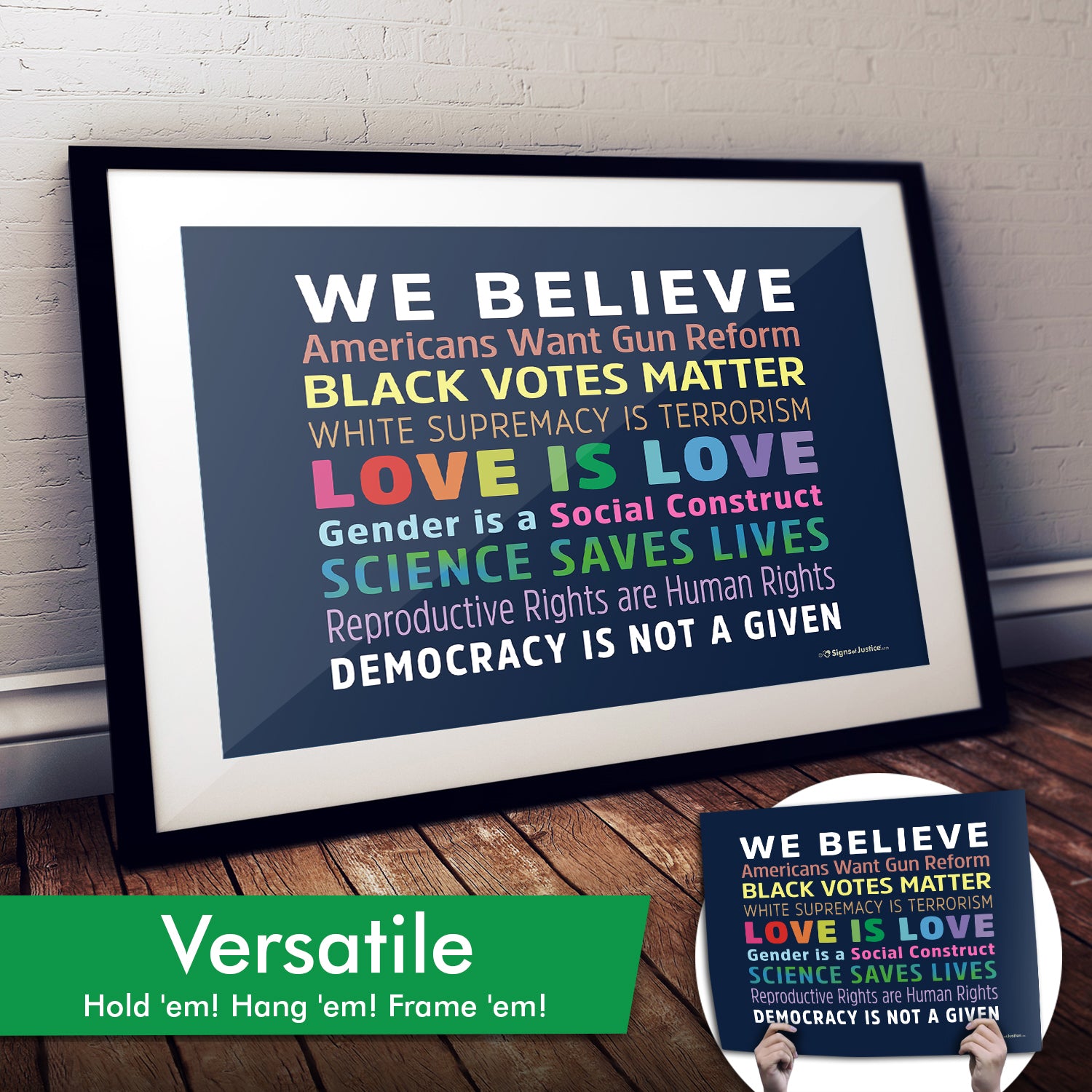 We Believe 2024 Cardstock Print Signs Of Justice   Versatile1 1 