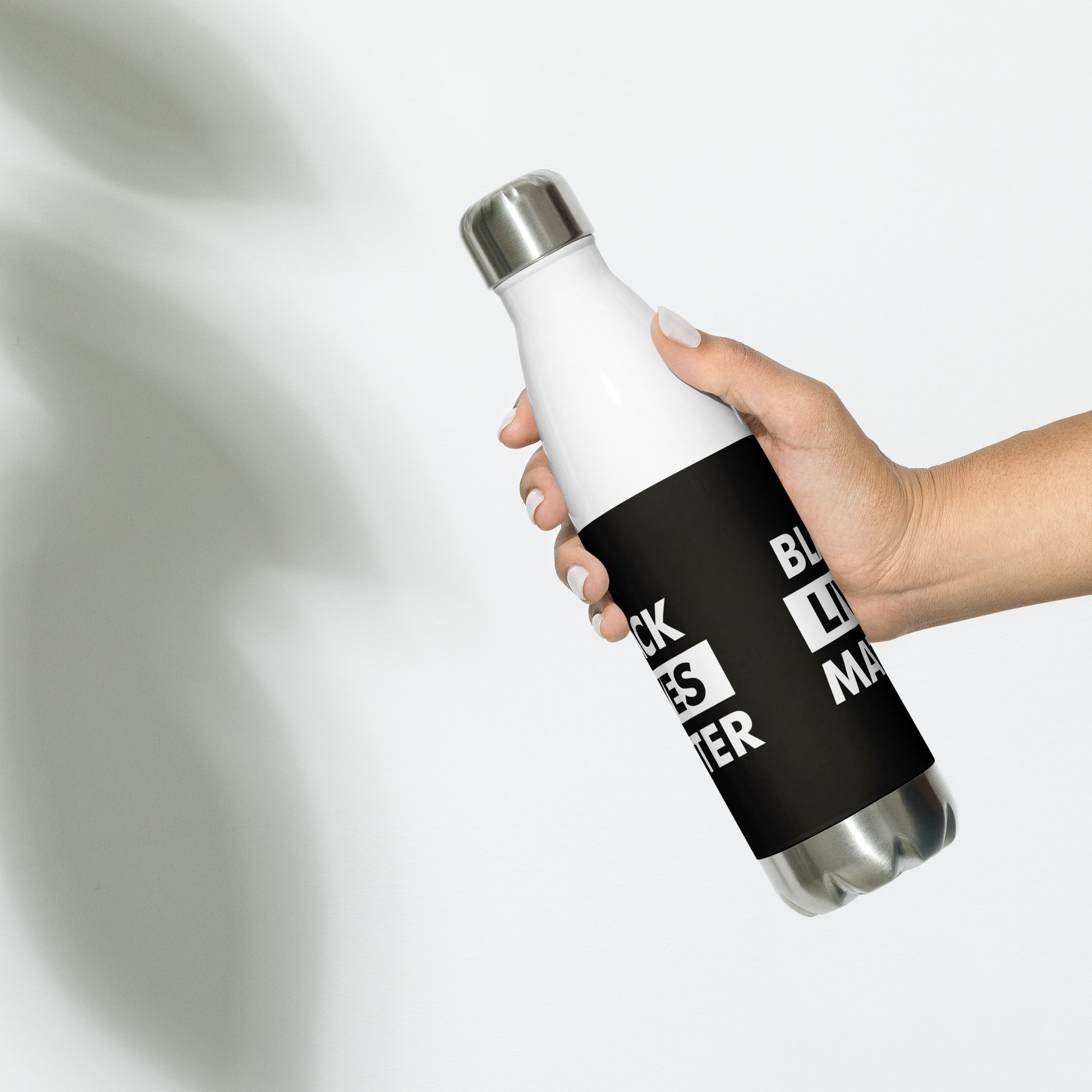 Justice black metal star/logo Water Bottle